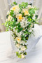 Butter Yellow Cascading Bridal Bouquet | thebridesbouquet.com