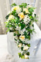 Butter Yellow Cascading Bridal Bouquet | thebridesbouquet.com