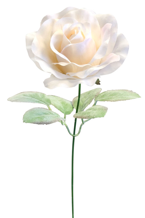 White Silk Single Long Stem Rose, 30in - Fisch Floral Supply