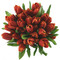 Tulip Bouquet 54 Red/Orange Silk Tulips - Bridal Wedding Bouquet