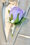 Lavender Silk Rose Boutonniere | Wedding Groom Boutonniere