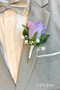 Lavender Silk Rose Boutonniere | Wedding Groom Boutonniere