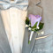 Lavender Silk Rose Boutonniere | Wedding Groom Boutonniere