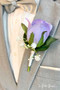 Lavender Silk Rose Boutonniere | Wedding Groom Boutonniere