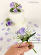 Set of 3 Lavender Wedding Cake Flowers + Matching Rose Petals | Wedding Cake Topper | Floral Cake Topper | Boho Cake Topper