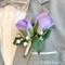 Lavender Double Boutonniere with Babies Breath | Groom Boutonniere