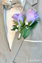 Lavender Double Boutonniere with Babies Breath | Groom Boutonniere