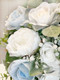 Light Blue and White Silk Rose Cascade | Artificial Wedding Flowers | Silk Bridal Bouquet | Wedding Bouquets