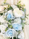 Light Blue and White Silk Rose Cascade | Artificial Wedding Flowers | Silk Bridal Bouquet | Wedding Bouquets