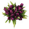 Tulip Bouquet 36 Silk Plum Tulips - Bridal Wedding Bouquet