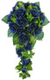 Navy Blue Silk Rose Cascade - Silk Bridal Wedding Bouquet