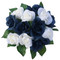 Navy Blue & Ivory Garden Rose Wedding Bouquet | Silk Wedding Flowers (medium)