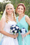 Navy Blue & Ivory Garden Rose Artificial Wedding Bouquet (large)