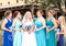 Navy Blue & Ivory Garden Rose Artificial Wedding Bouquet (large)