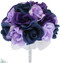 Navy + lavender + Purple Rose Bouquet Wedding | Silk Wedding Flowers | Cheap Bridal Bouquets | Bridesmaid Bouquets | Artificial Wedding Bouquets (Two Dozen Roses)