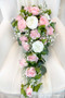 Pink and White Bridal Cascade Bouquet| Wedding Bouquets