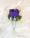 Purple Rose Boutonniere with Babies Breath | Wedding Groom Boutonniere