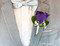 Purple Rose Boutonniere with Babies Breath | Wedding Groom Boutonniere
