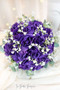 Purple Bridal Bouquet for Wedding with Babies Breath (large)