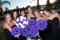 Purple & Ivory Garden Rose Stem Fake Flower Bouquet - Silk Wedding Flowers -Artificial Wedding Bouquets (large)