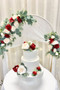 Red and Ivory Flower Cake Toppers- TheBridesBouquet