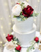 Red and Ivory Flower Cake Toppers- TheBridesBouquet