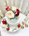 Red and Ivory Flower Cake Toppers- TheBridesBouquet