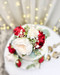 Red and Ivory Flower Cake Toppers- TheBridesBouquet