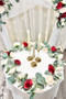 Red and Ivory Wedding Flower Garland 8ft - TheBridesBouquet