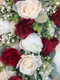 Red and Ivory Rose Cascade | Artificial Wedding Flowers | Silk Bridal Bouquet | Wedding Bouquets