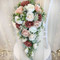 Terracotta + Champagne + Ivory Cascade Bouquet | Silk Bridal Bouquet