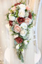 Terracotta + Champagne + Ivory Cascade Bouquet | Silk Bridal Bouquet