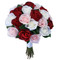 Red + Pink + Ivory Silk Garden Rose Stems- artificial wedding bouquets - silk wedding flowers (large)