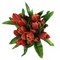 Tulip Bouquet 18 Red/Orange Silk Tulips - Bridal Wedding Bouquet