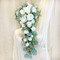 White Silk Rose Cascade | Artificial Wedding Flowers | Silk Bridal Bouquet | Wedding Bouquets