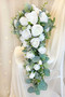 White Silk Rose Cascade | Artificial Wedding Flowers | Silk Bridal Bouquet | Wedding Bouquets