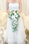 White Silk Rose Cascade | Artificial Wedding Flowers | Silk Bridal Bouquet | Wedding Bouquets