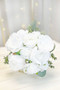 White Mini Rose Bridesmaid Bouquet | Silk Wedding Flowers (medium)