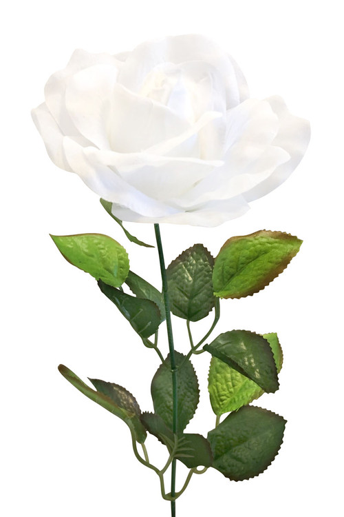 White Rose Stem | Artificial Flowers | Fake Roses | Silk Roses | Faux ...