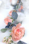 8 ft Coral Peach Rose Garland | Artificial Flower Garland for Wedding