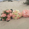 Peach Coral Silk Rose Nosegay | Artificial Wedding Flowers | Silk Bridal Bouquet | Wedding Bouquets