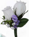 Sweet Lavender Silk Rose Double Boutonniere - Groom Boutonniere Prom