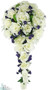 Sweet Purple Silk Rose Cascade - Bridal Wedding Bouquet