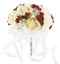 Sweet Red and Ivory Rose Bridal Bouquet - Silk Wedding