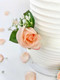 Set of 3 Coral Wedding Cake Flowers + Matching Rose Petals | Wedding Cake Topper |