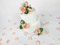 Set of 3 Coral Wedding Cake Flowers + Matching Rose Petals | Wedding Cake Topper |