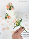 Set of 3 Coral Wedding Cake Flowers + Matching Rose Petals | Wedding Cake Topper |