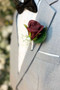 Burgundy+ Babies Breath Silk Rose Boutonniere | Wedding Groom Boutonniere