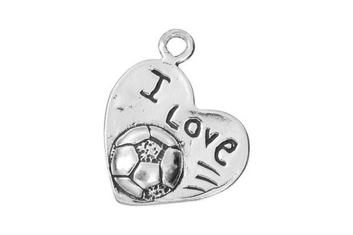 Soccer Ball on Heart Charm