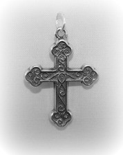 Cross "Scroll" Charm